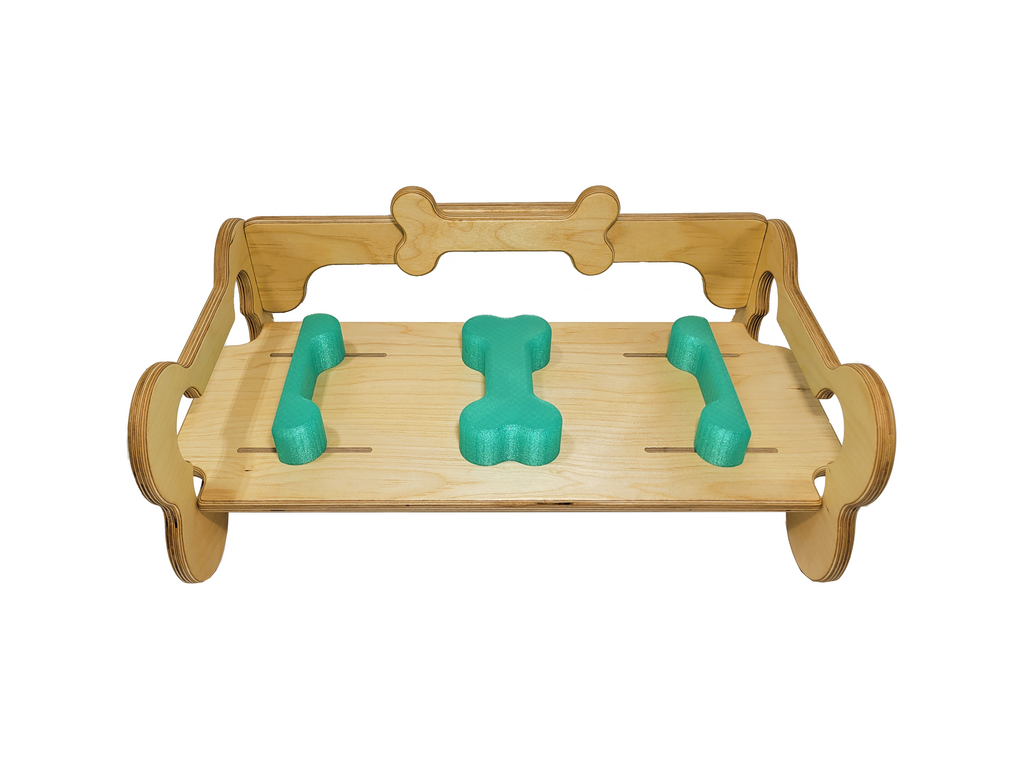Personalized Baltic Birch Adjustable Dog Food Bowl Tray Holder