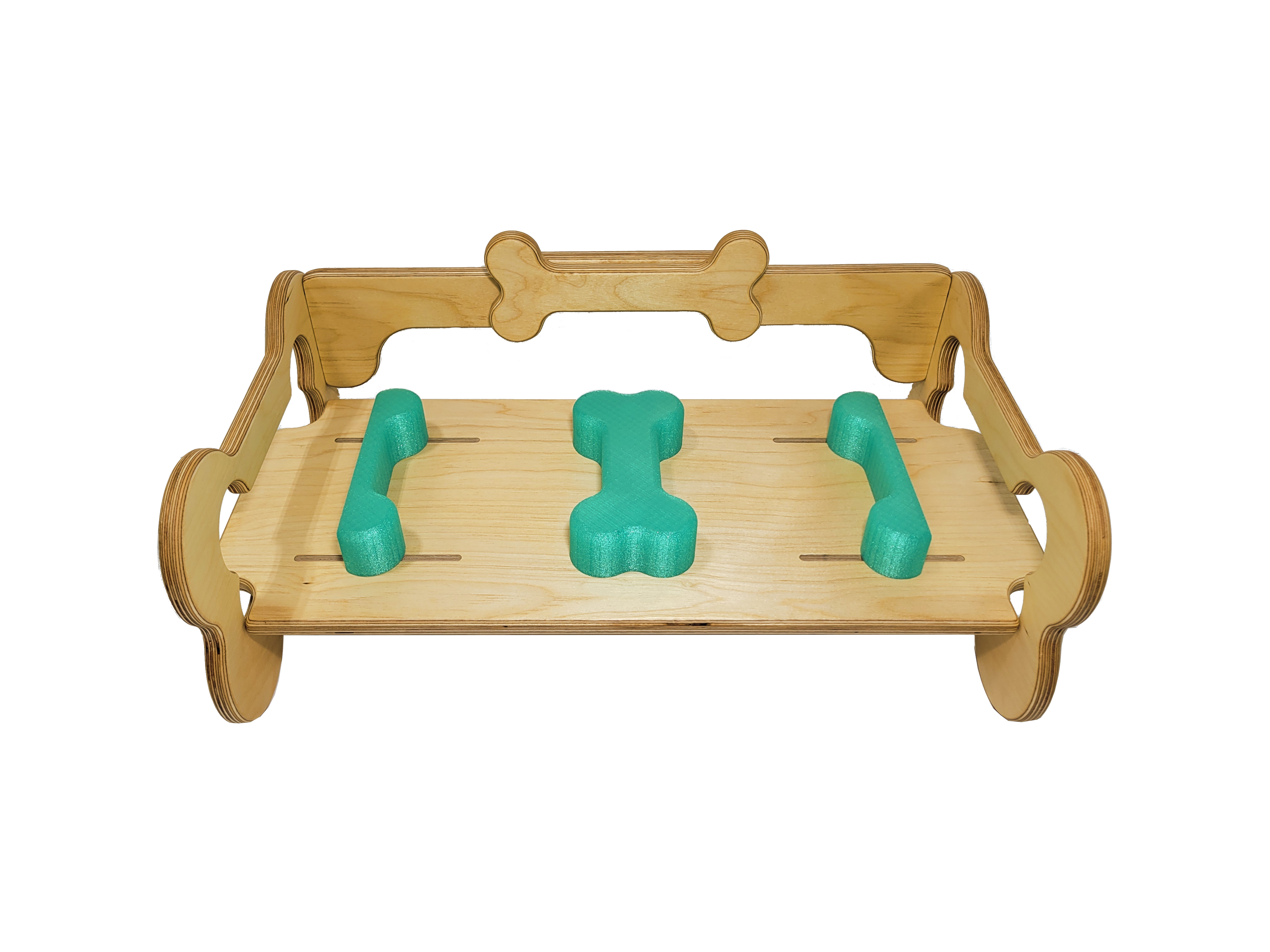 Personalized Baltic Birch Adjustable Dog Food Bowl Tray Holder