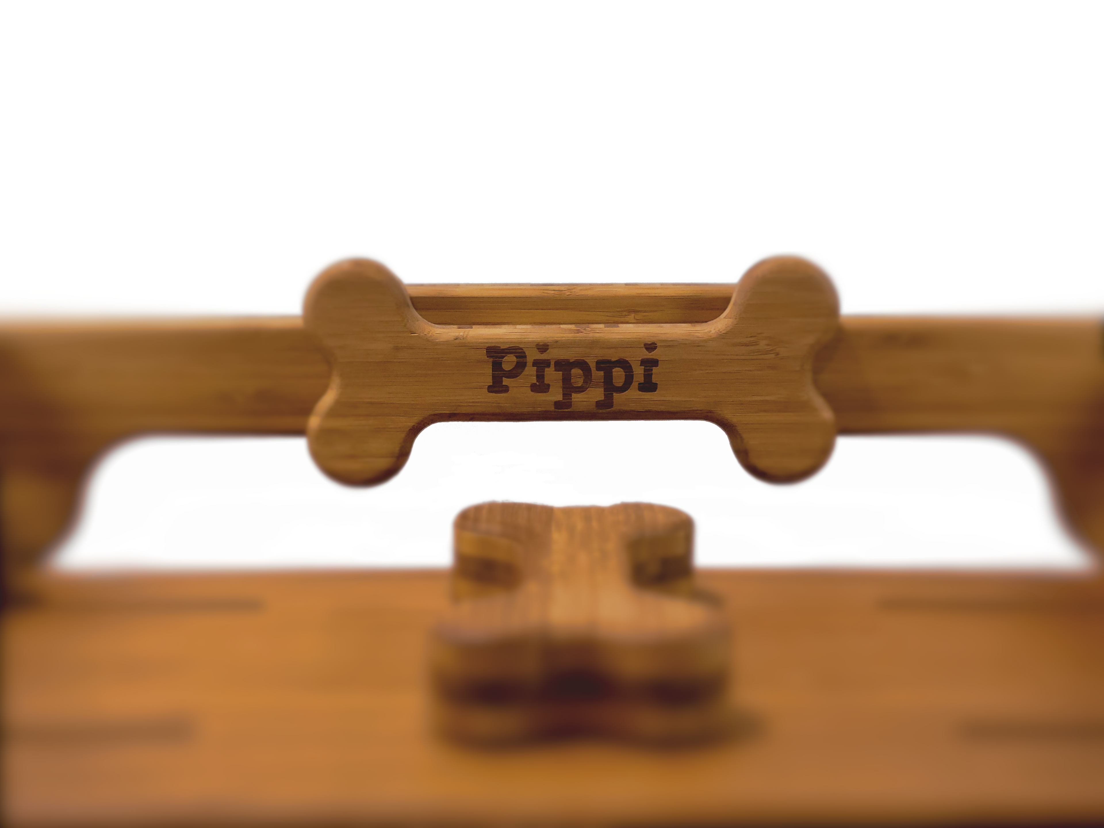 Personalized Bamboo Adjustable Dog Food Bowl Tray
