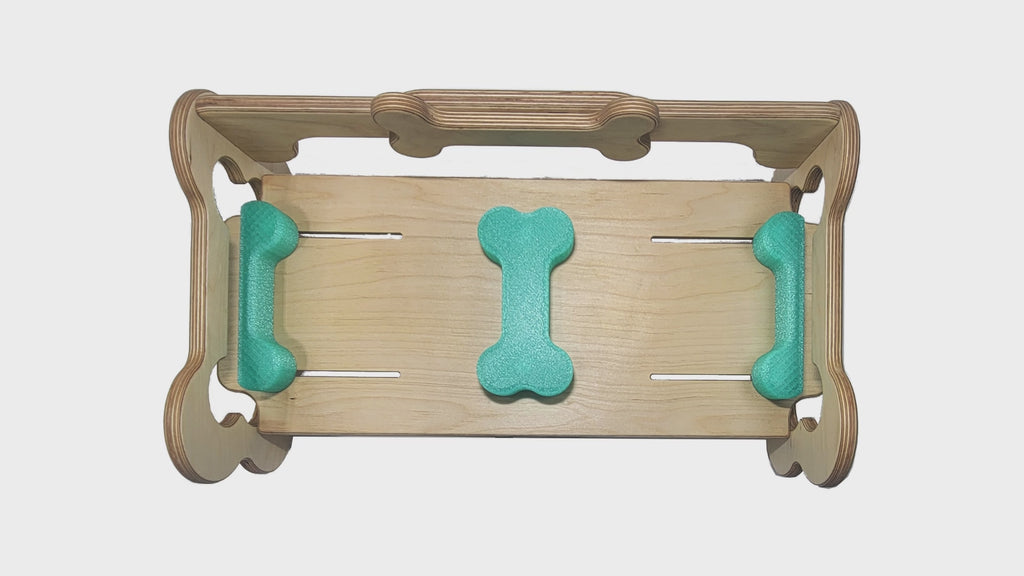 Personalized Baltic Birch Adjustable Dog Food Bowl Tray Holder