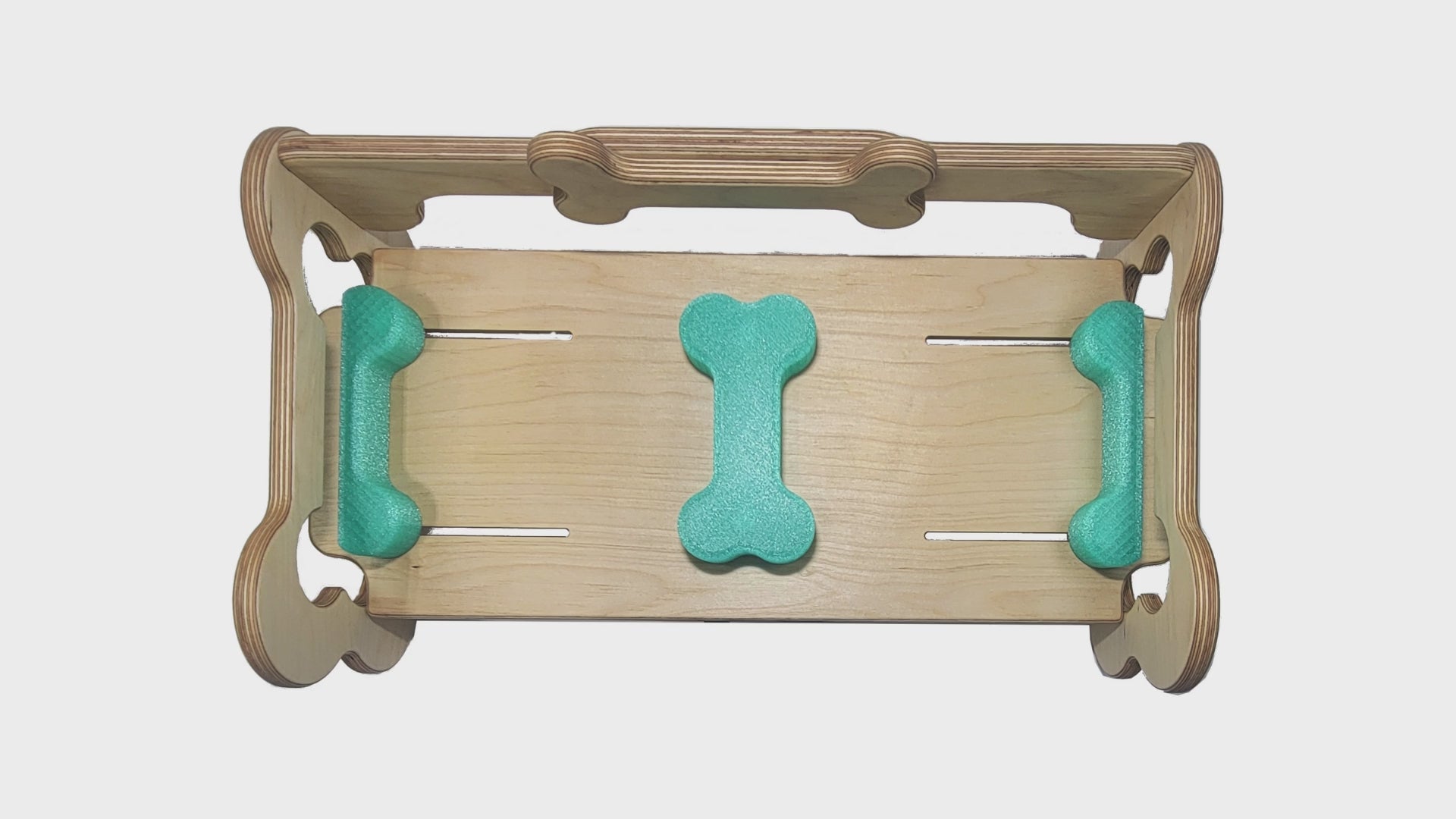 Personalized Baltic Birch Adjustable Dog Food Bowl Tray Holder