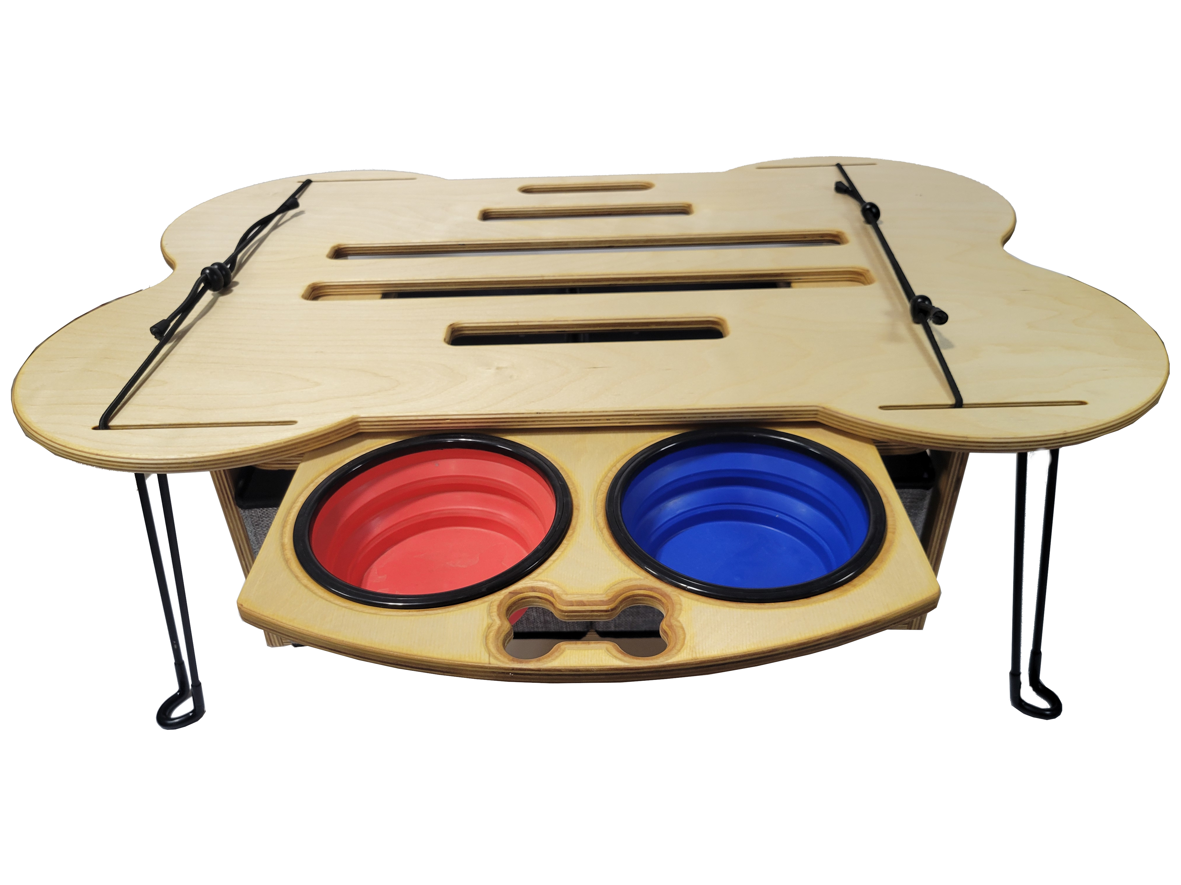 Slide-Out Dog Bowls UPGRADE ONLY for Modular Raised Dog Bed Platform